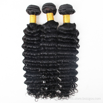 Free sample 30 inch human hair ear to ear 13x6 curly closure deep wave 3 bundles with lace frontals